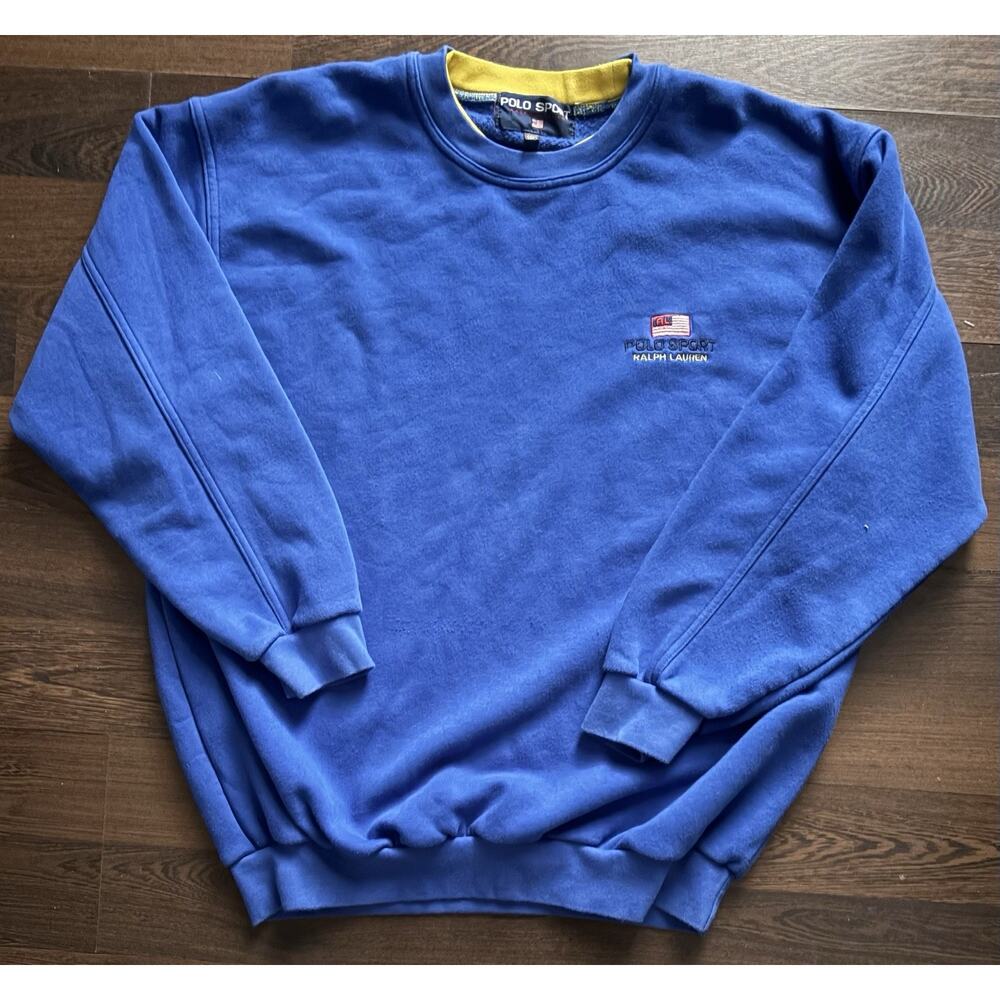 Rare Vintage Polo Sport Mens Crewneck Sweatshirt Blue Size XXL Embroidered
